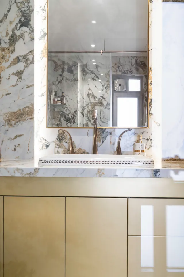 Gold and Marble Bathroom Vanity