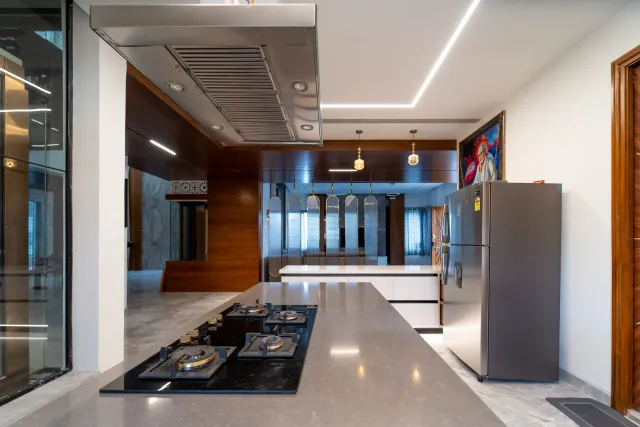 White Peninsula Kitchen