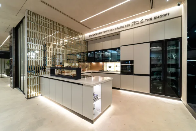 White C-Shaped Modular Kitchen