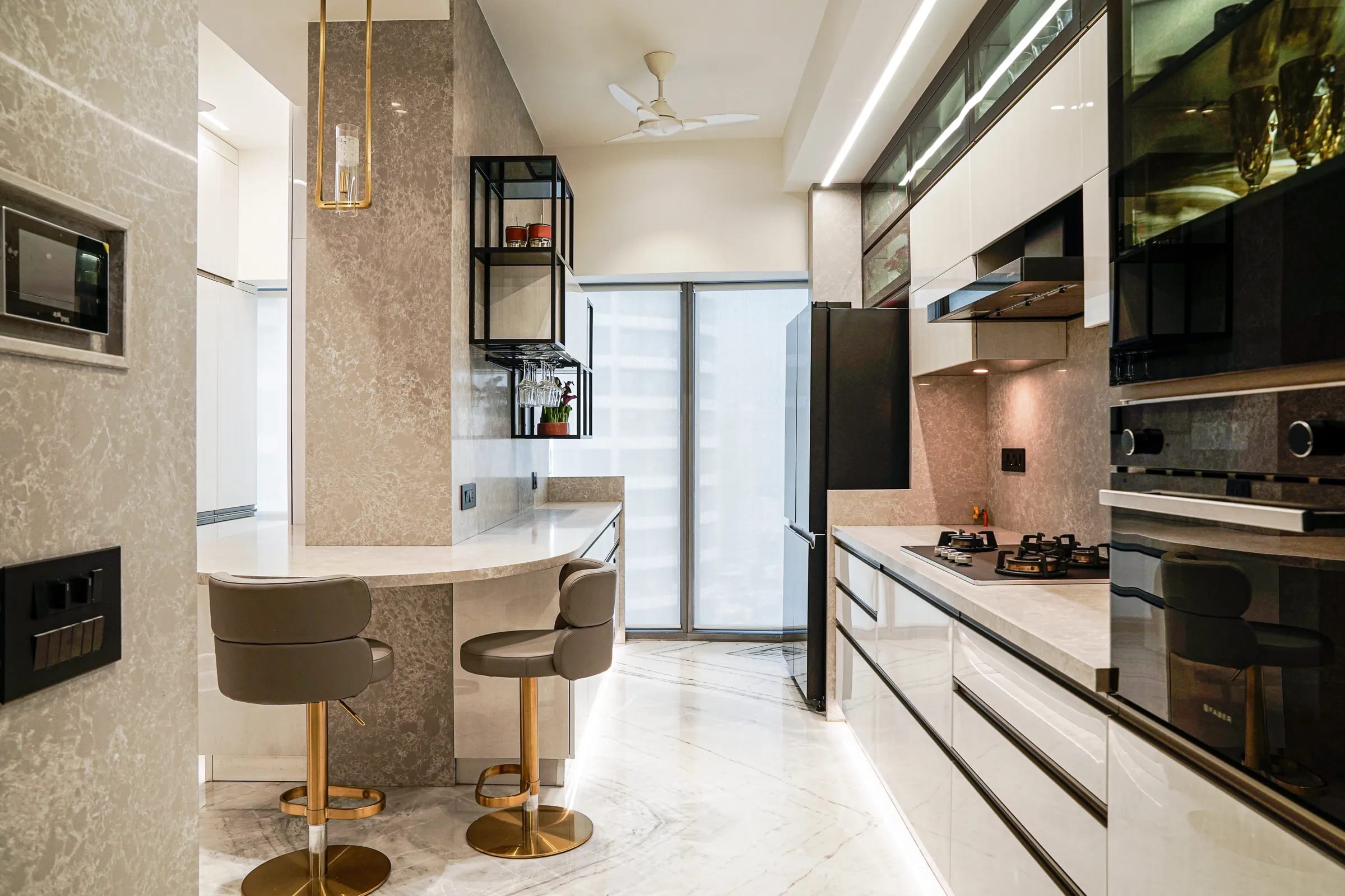 White Parallel Kitchen