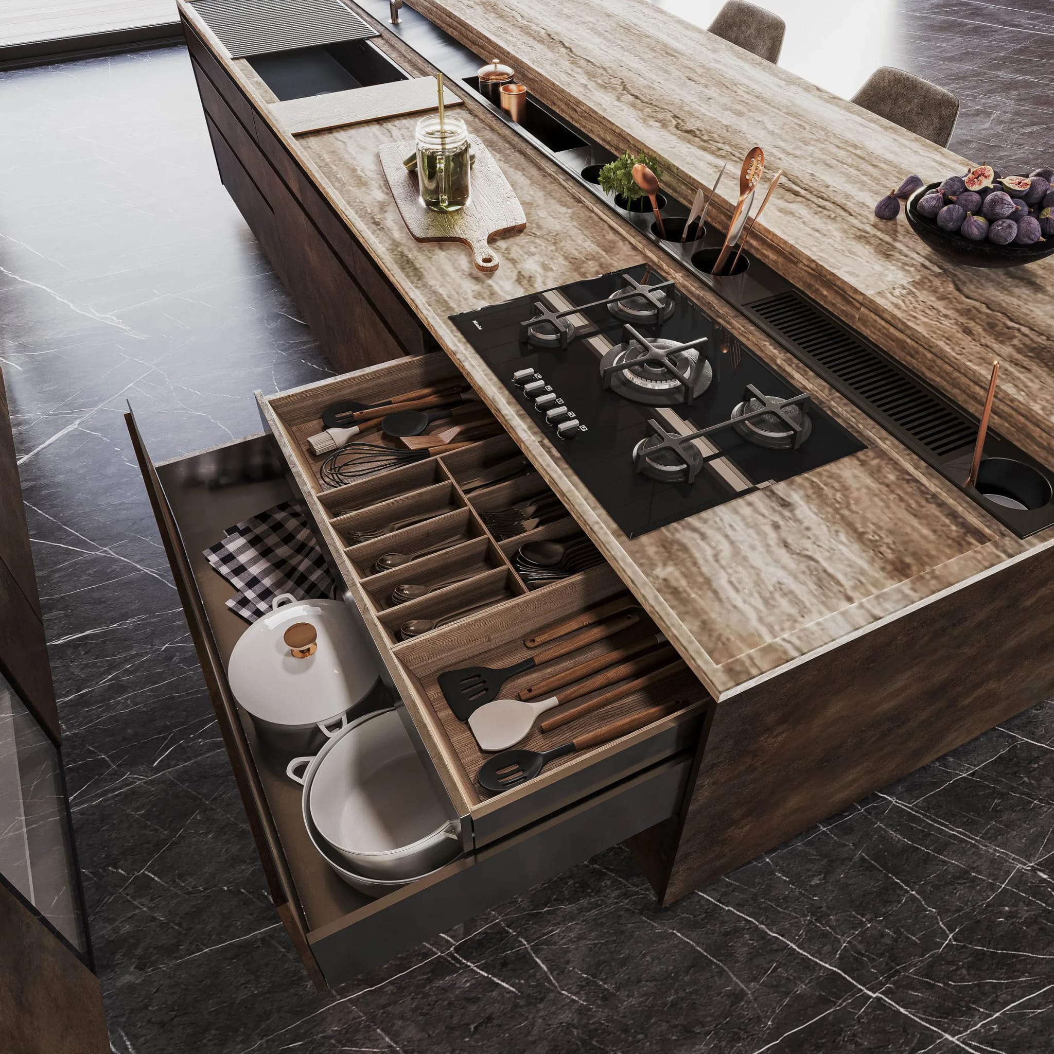 Wooden Cutlery Organiser