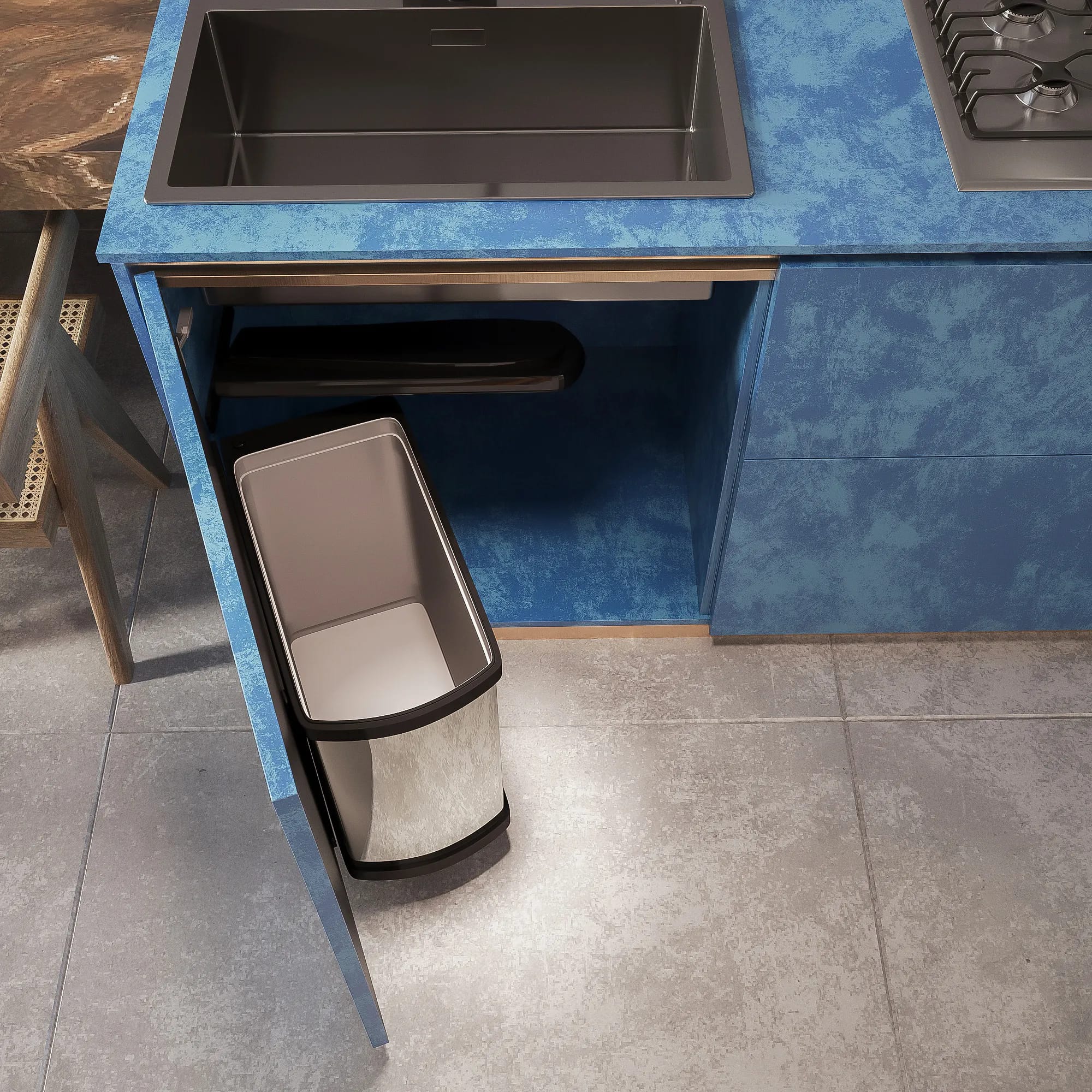 Swing-Out Wastebin