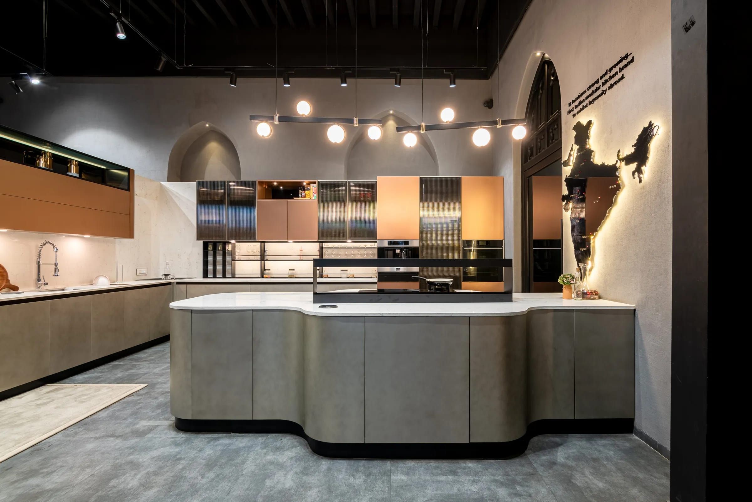 S Curve Island Kitchen