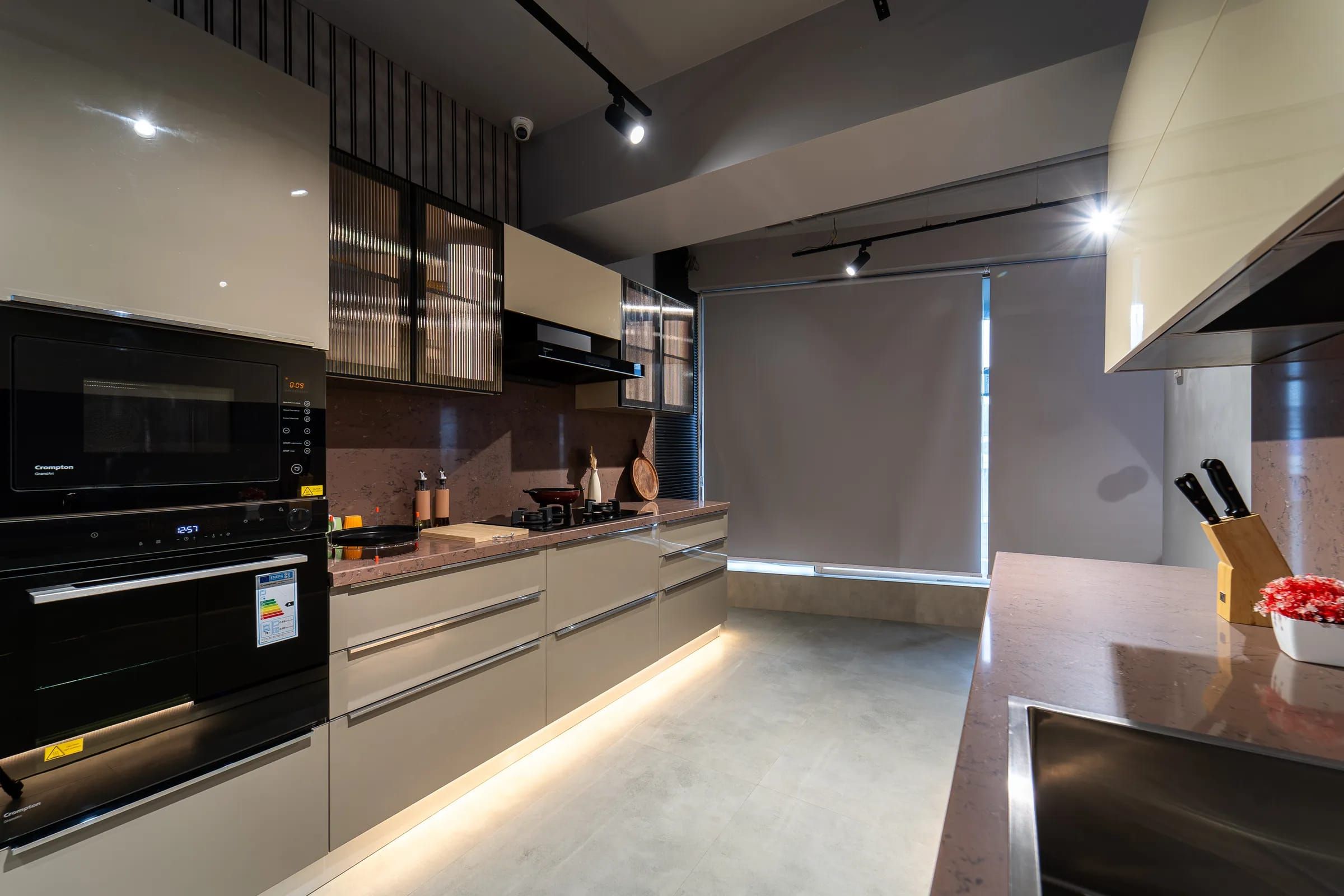 Brown Parallel Modular Kitchen