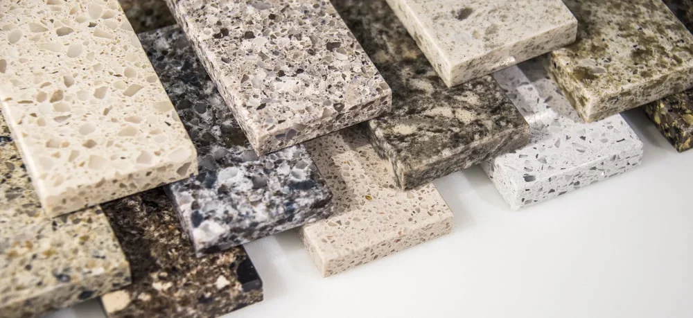 Quartz countertop samples