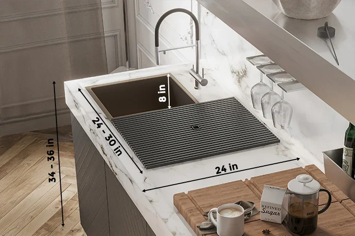 Countertop and sink dimensions