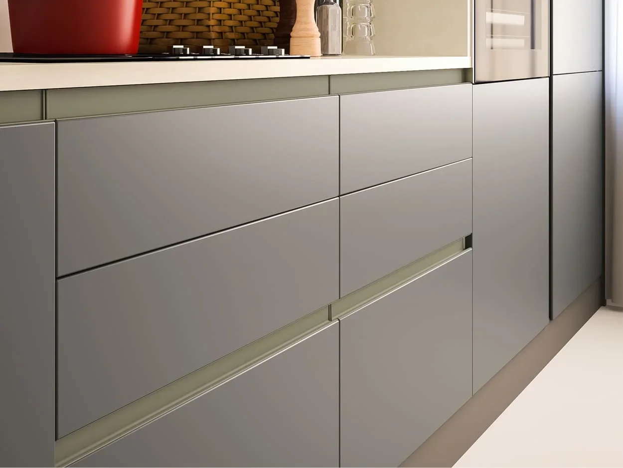 Handleless kitchen cabinets