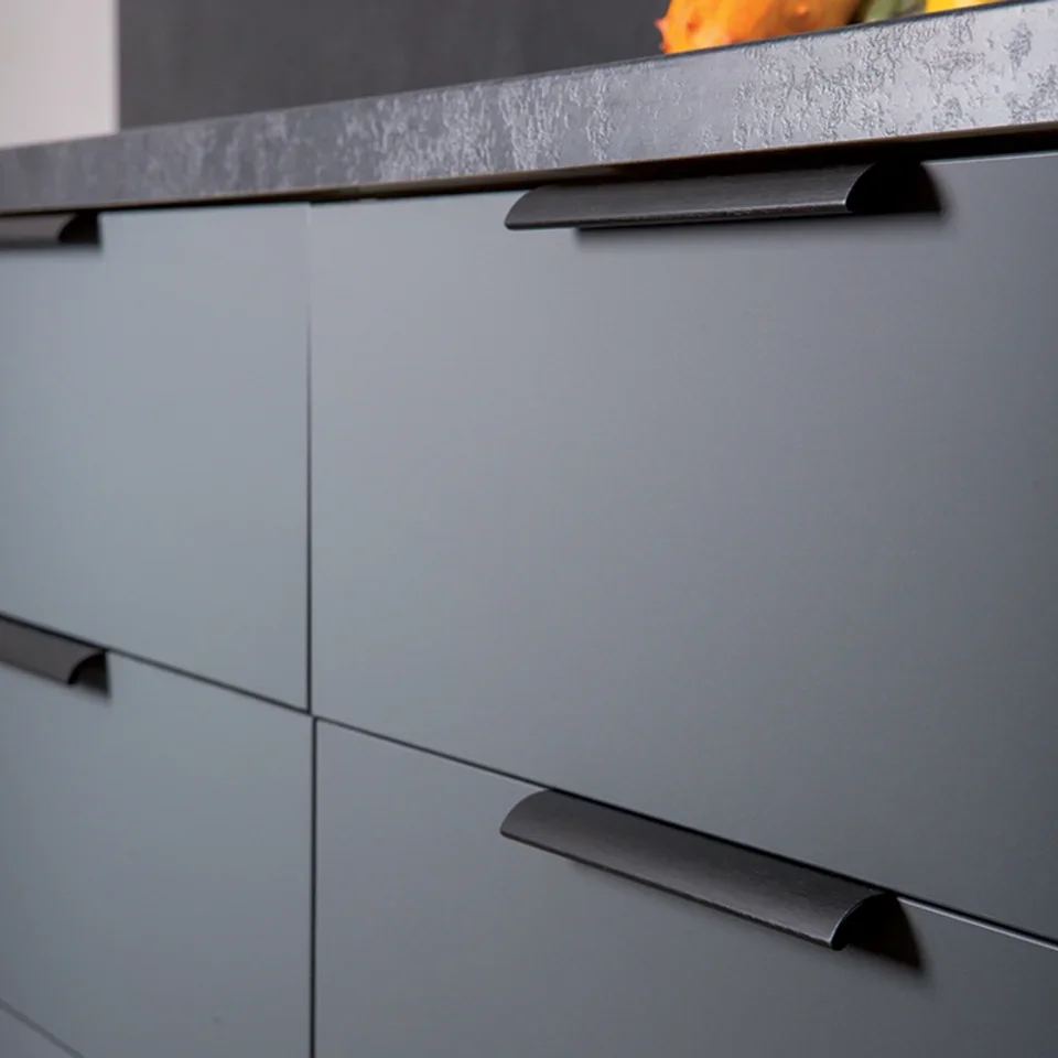 Minimal handleless kitchen detail