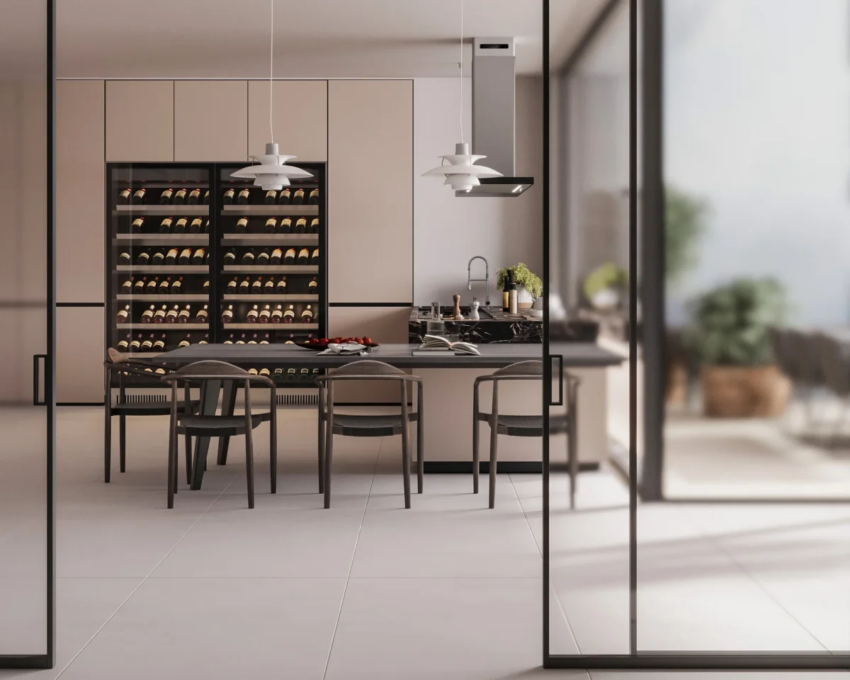 Glass Partition for Open Kitchen