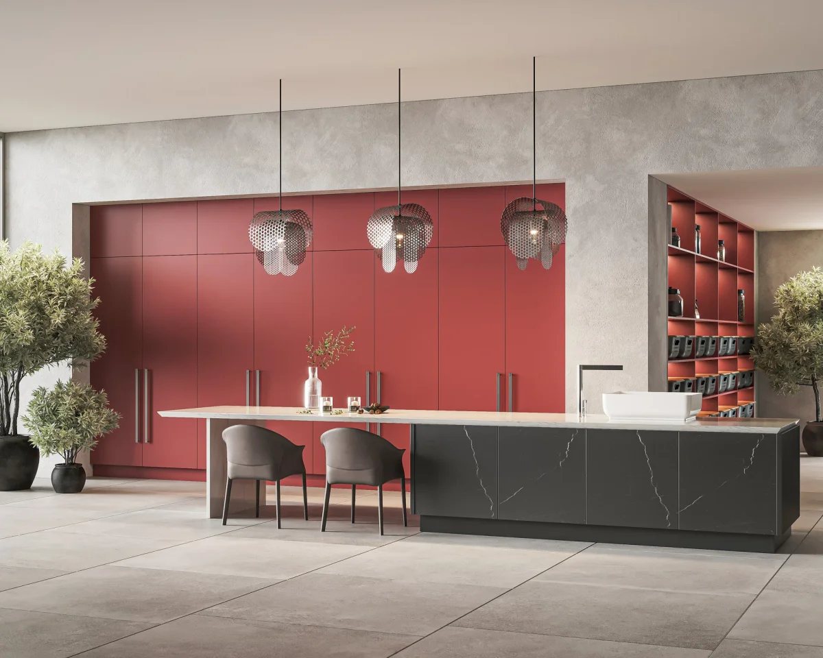 Statement Lighting in Open Kitchen