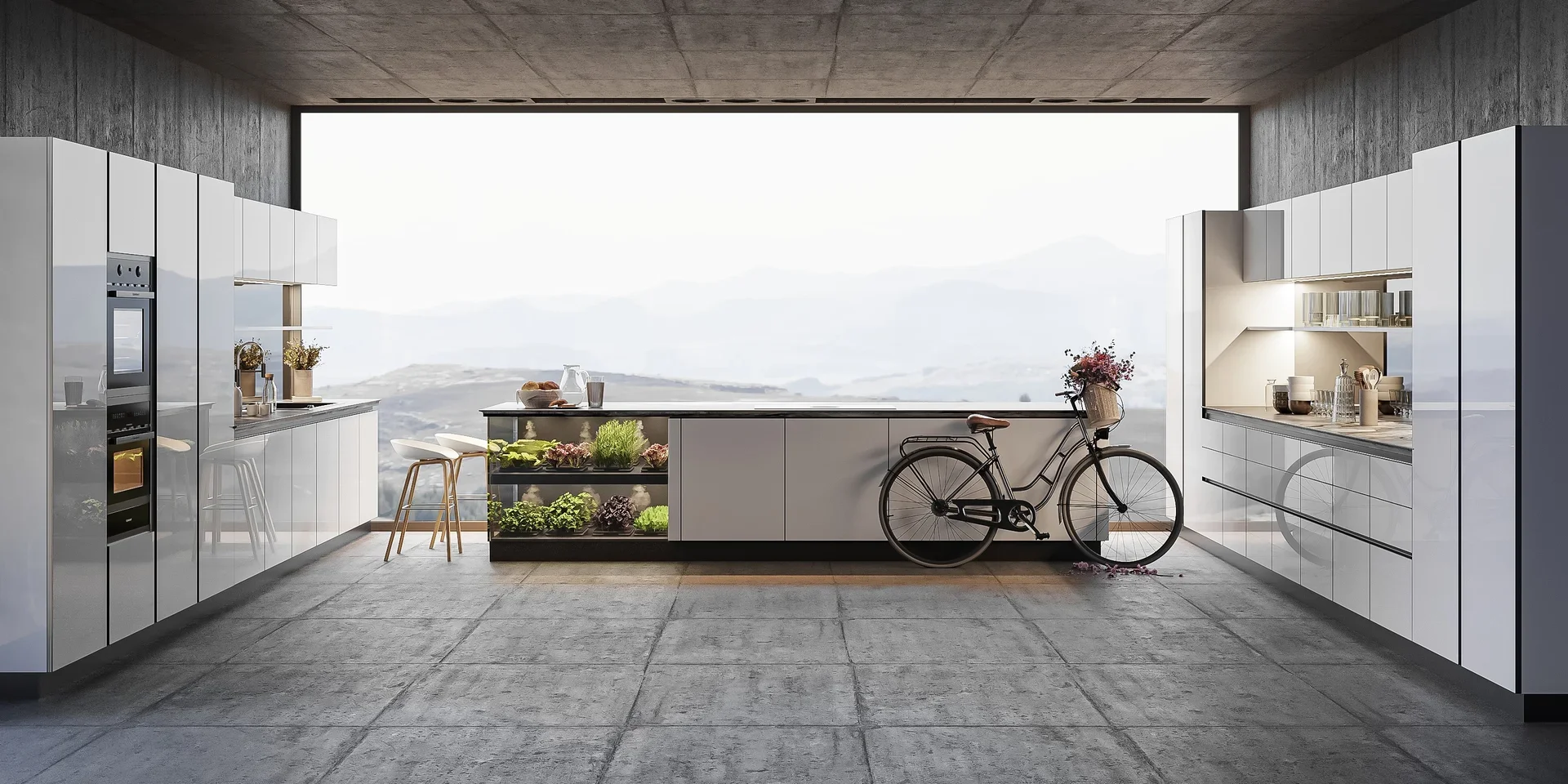 White modular kitchen