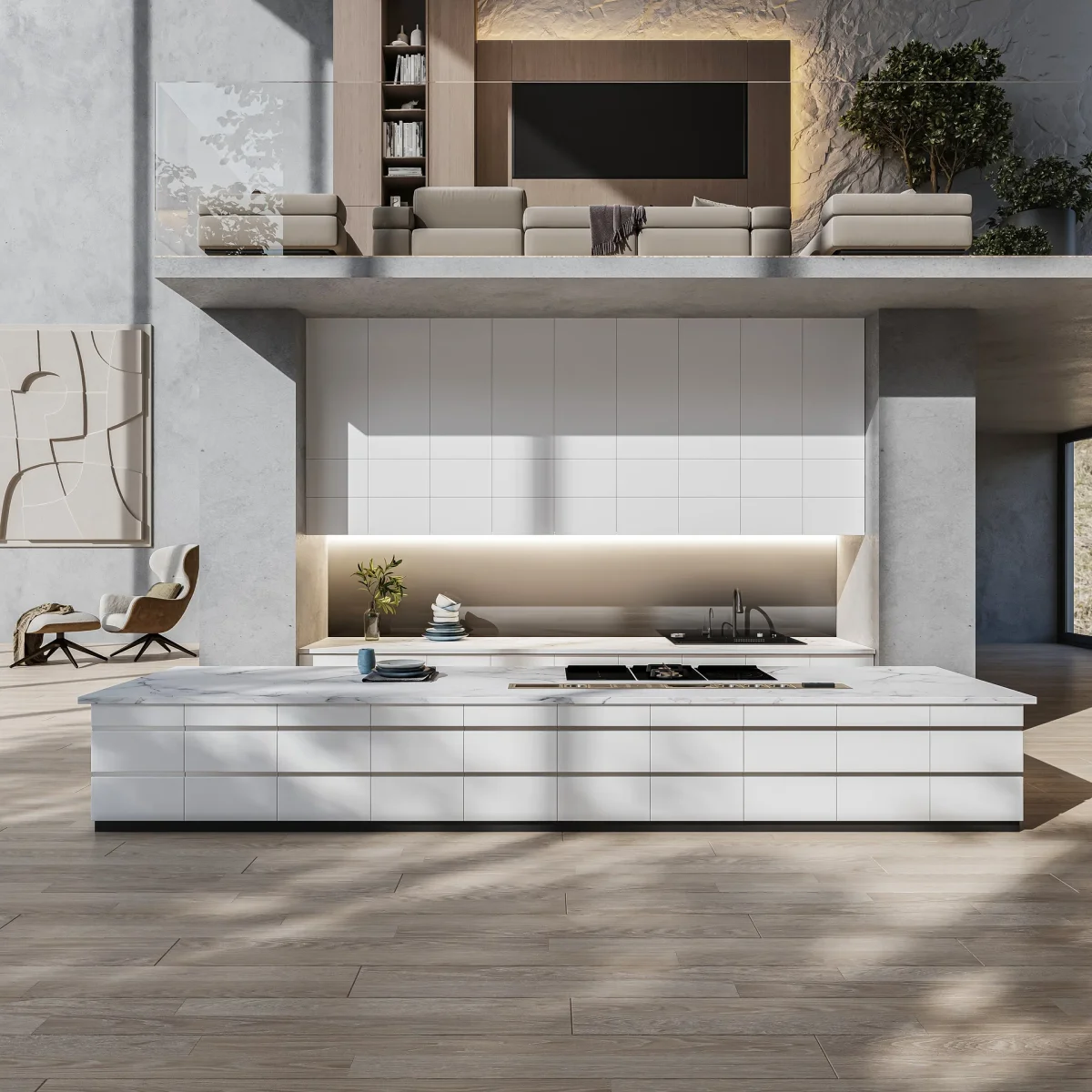 Straight Linear Modular Kitchen