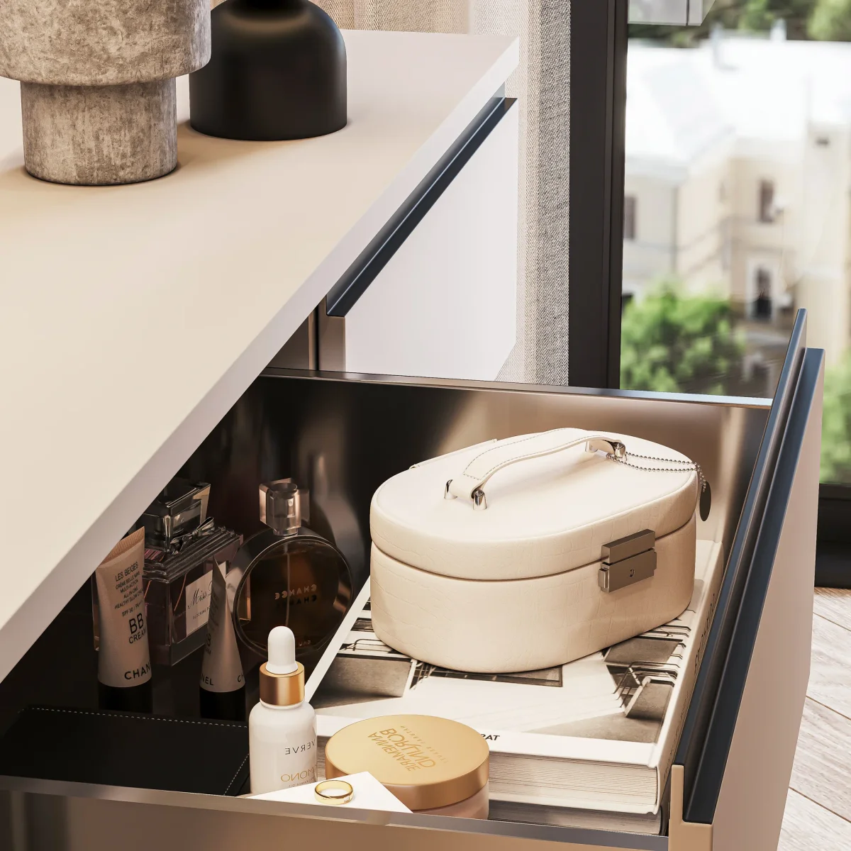 Wardrobe Skincare and Makeup Storage