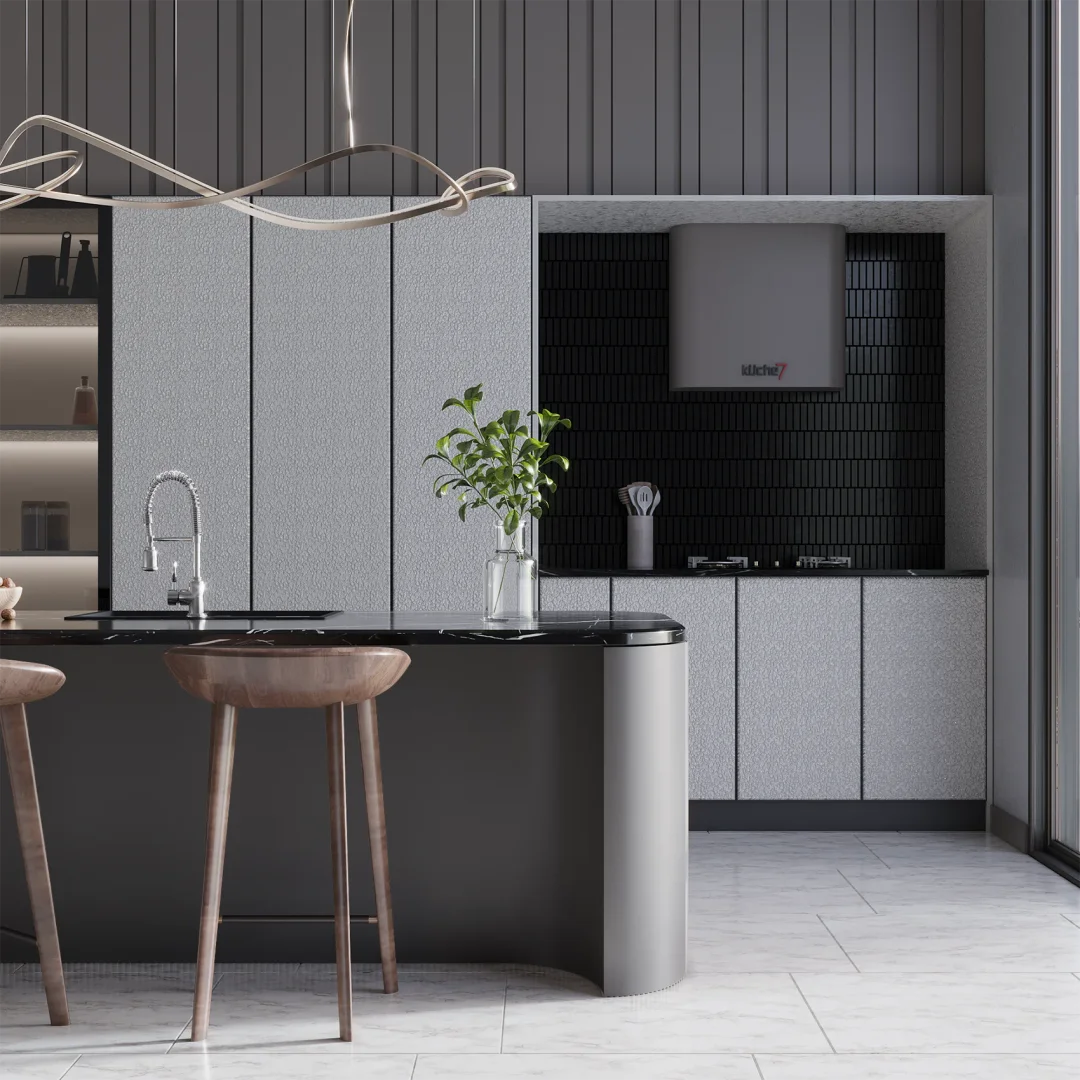 Easy to clean stainless steel kitchen