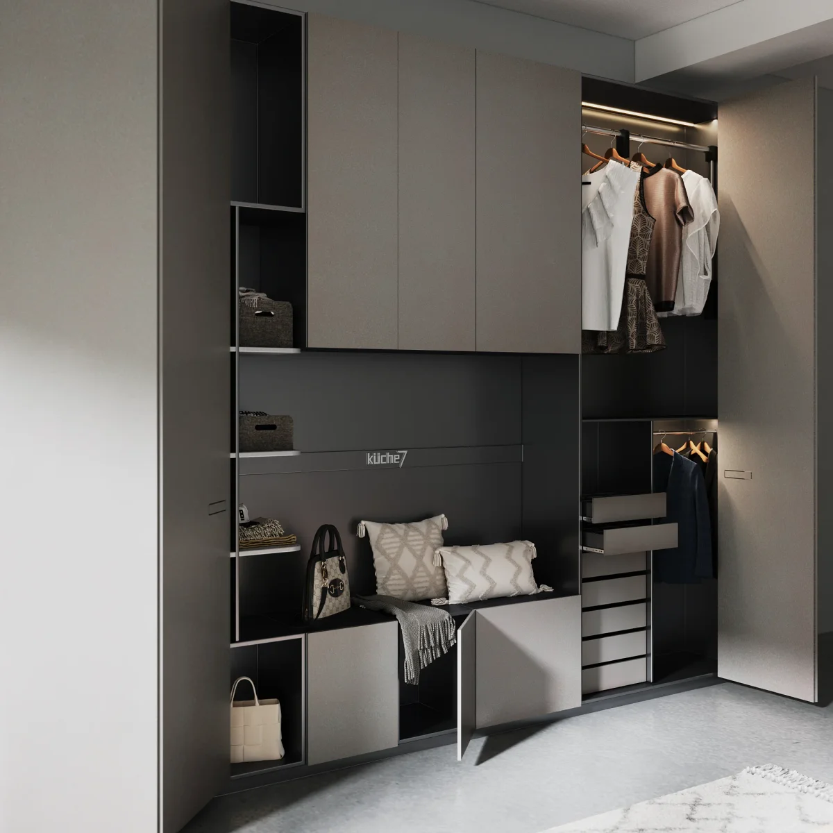 Pocketing wardrobe doors