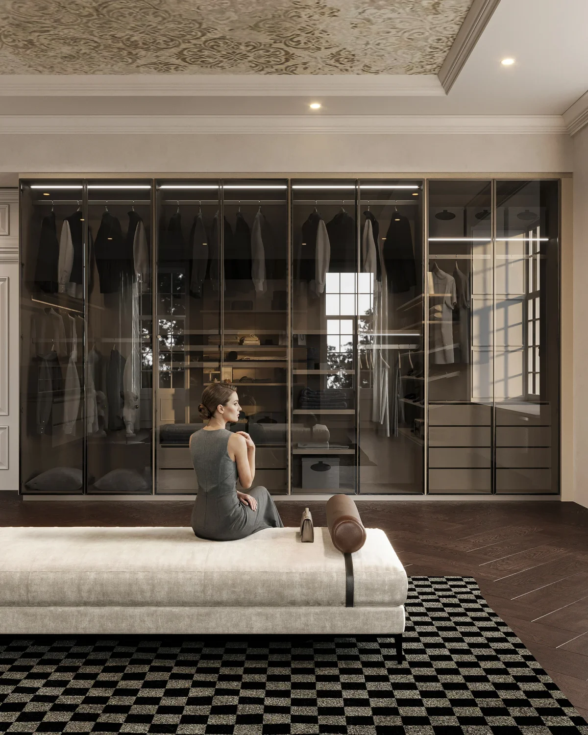 Glass wardrobe doors