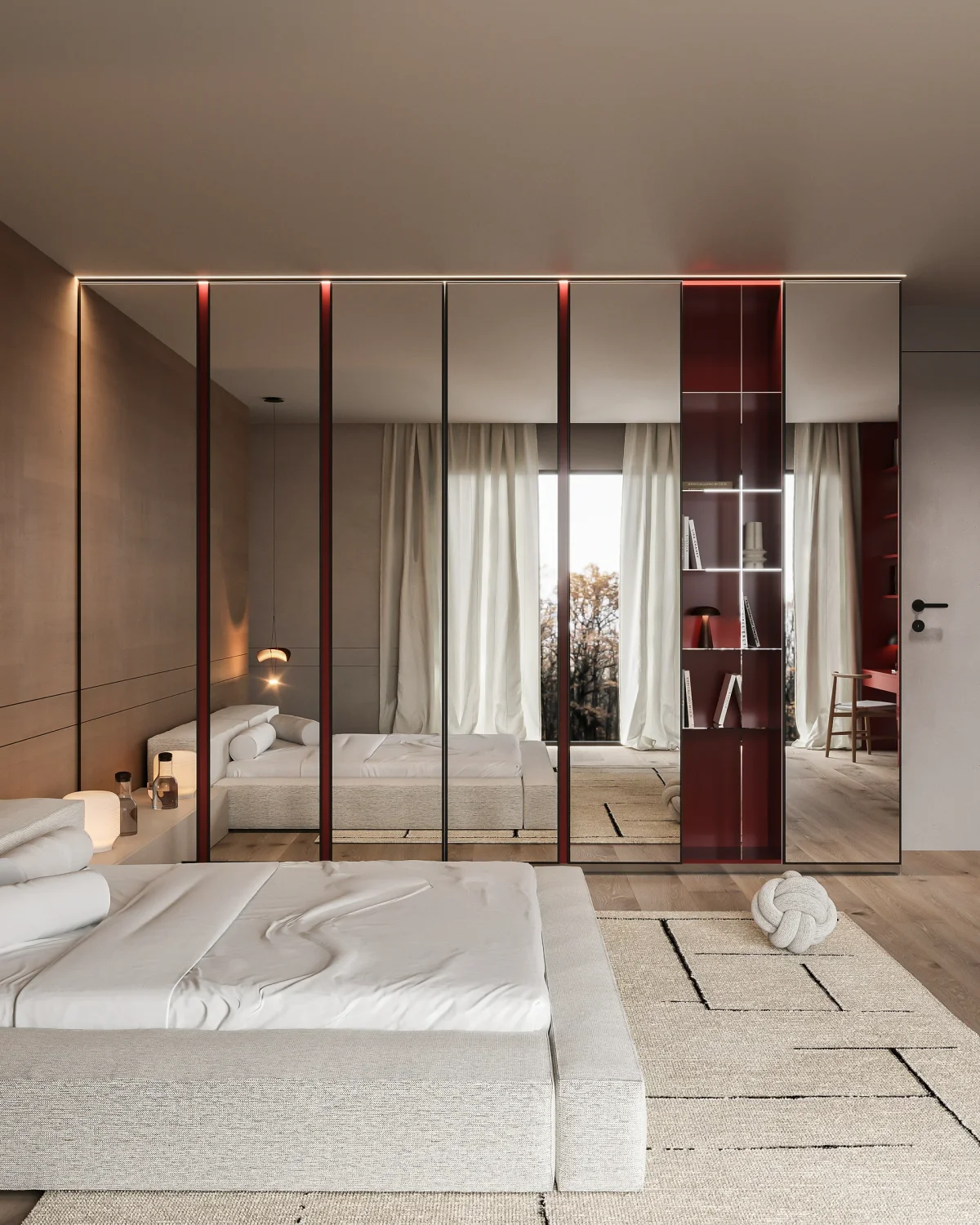 Mirrored wardrobe doors